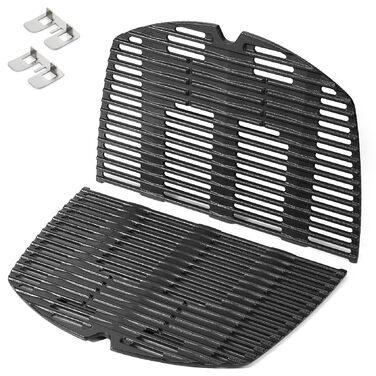 Решітка для гриля Weber Q300, Q320, Q3000, Q3100, Q3200 Onlyfire - чавун, заміна 7646 (2 шт.)