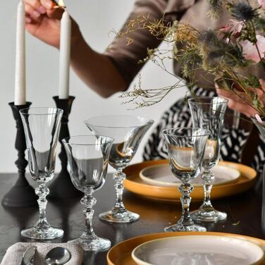 Набір келихів для вина Krosno Krista, 6 шт, 220 мл, кришталь, для дому, ресторану, свят, безпечно мити в посудомийній машині