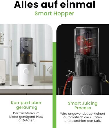Hurom Slow Juicer | Vegetable and Fruit Juicer | H310 | Easy to Clean & Quiet Motor Electric Juicer with Mesh Filter | 150 Watts | BPA Free | Slim Design | 220ml, White