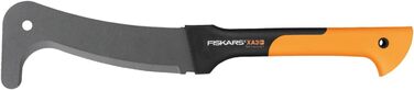 Fiskars Machete, Length: 50.5 cm, Non-stick coated, Hardened steel blade/Fiberglass reinforced plastic handle, Includes sheath, Black/Orange, WoodXpert, XA3, 1003609