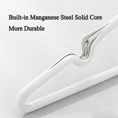 Металеві вішалки для одягу, набір, з вирізами для плечей, стійкі до іржі, економія місця, 40 см - міцні, для зберігання курток та светрів (білі, 40)