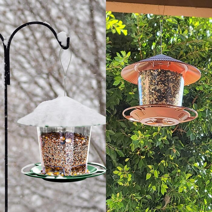 SANOTO Hanging Bird Feeder - Weatherproof Birdhouse for Wild Birds - Cone Flower Design - Brown - Balcony & Garden