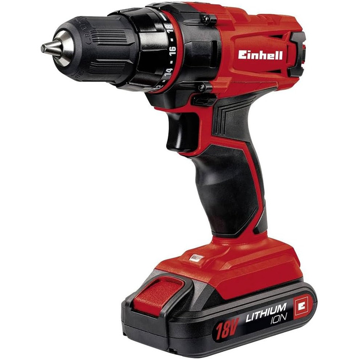 Акумуляторний дриль-шуруповерт Einhell TC-CD 18-2 Li (18V, 2 швидкості, 18+1 момент, LED-підсвітка)