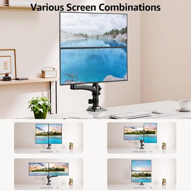 Кріплення для монітора MOUNTUP - 2 монітори, 13-32 дюйми, регульоване, VESA 75/100mm, 2-10 кг, EU6016B