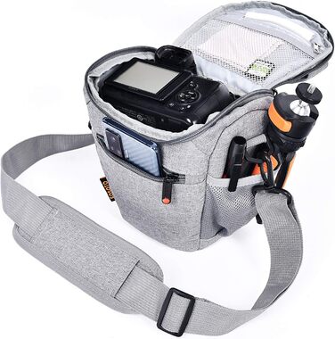 Водонепроникна сумка для камери FOSOTO з дощовиком: DSLR/SLR, Canon, Sony, Nikon, Fujifilm, сіра