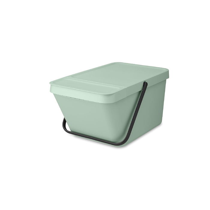 Сміттєвий кошик з кришкою Brabantia Sort & Go 16-20 л, для сортування відходів та тари, світло-зелений (Jade Green)
