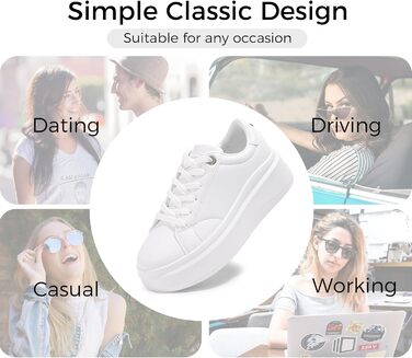 Жіночі кросівки на платформі LUCKY STEP, білі, з екошкіри, зручні повсякденні, розмір 38 EU