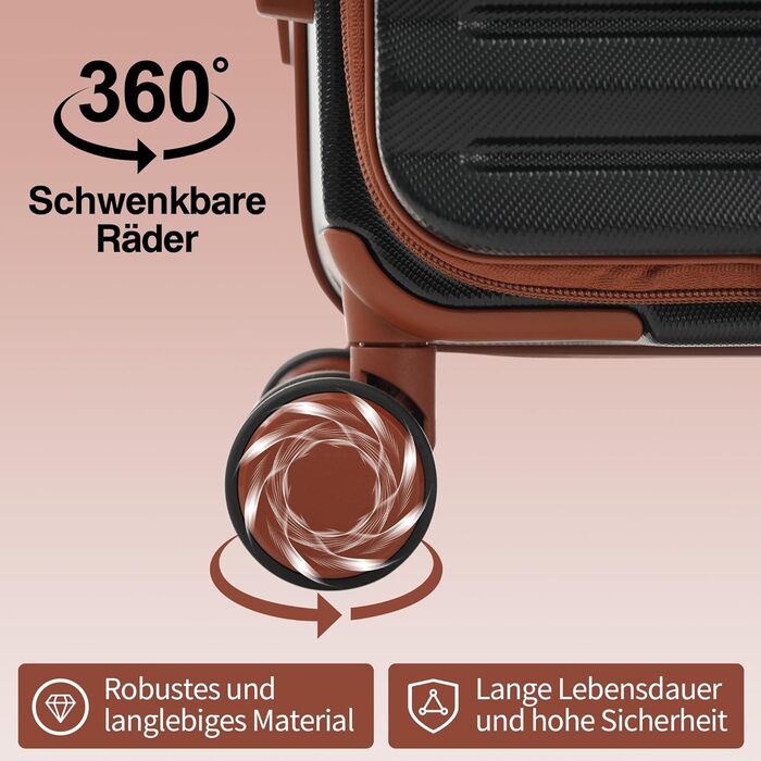 Набір валіз Merax TSA-Schloß: M, L, XL. Чорний. З телескопічним ручками та 4 колесами. PP-матеріал.