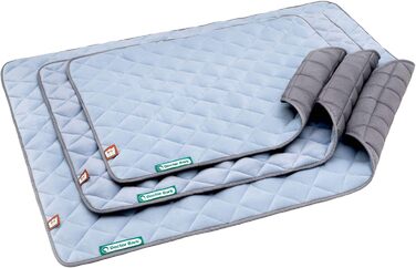 Підстилка для собак Doctor Bark: флісова двостороння, велика, 140x110 см (Beige/Grün, Himmelblau/Hellgrau). Миється до 95°C.