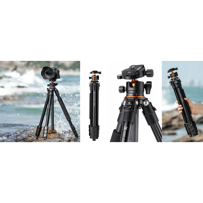 Штатив K&F Concept A234A1 з головкою BH-28L, 160 см, чорний