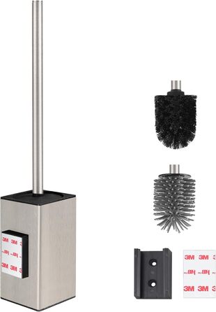 Настінна щітка для туалету DAZI з кріпленням без свердління, нержавіюча сталь, сучасний дизайн, знімний внутрішній стаканчик для легкості догляду та прибирання (золотий та нікелевий колір)