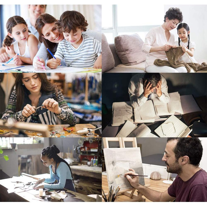 LED лампа для читання з кліпсою, диммер, 3 режими, 10 рівнів яскравості, срібляста, 8W