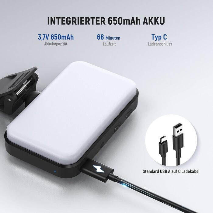 LED світло для селфі Neewer Entry Level - настільне світло для телефону, 54 світлодіоди, кліпса, CRI 88, 650mAh, для відеоконференцій, макіяжу, YouTube