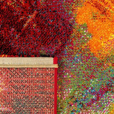 Paco Home Rug Living Room Bedroom Teen Room Short Pile Modern Vintage Abstract Patterns, Size: 80x150 cm, Color: Multicolor 3