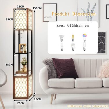 Стельова лампа RELAX4LIFE з 3 полицями, чорна, 160 см, Е27, для вітальні, спальні, офісу