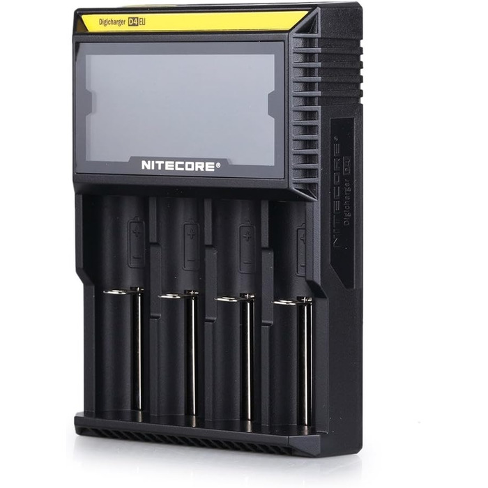 NiteCore D4 EU: Інтелектуальний зарядний пристрій для акумуляторів з LCD-дисплеєм (18650, 18350, 26650, AAA, AA, CR123A)