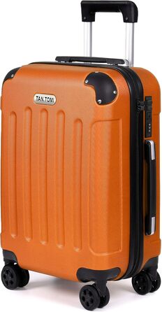 Валіза ручної поклажі TANTOI, жорсткий корпус, телескопічна ручка, кодовий замок, для подорожей та ділових поїздок (світло-оранжевий, M)