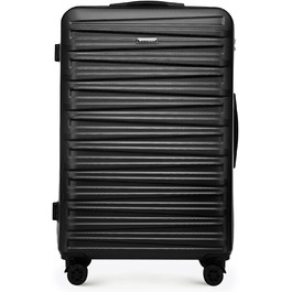 WITTCHEN Skyspeed Line - великий валіза з жорстким корпусом ABS, 4 колеса, телескопічна ручка, комбінаційний замок, чорний. Підходить для авіакомпаній Lufthansa, Eurowings, Ryanair, Condor