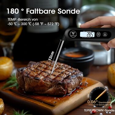 Цифровий кухонний термометр DOQAUS для приготування м'яса, випічки та грилю з LCD екраном