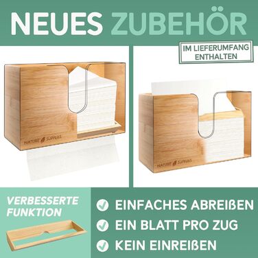 Nature Supplies Wooden Paper Towel Dispenser - Paper Towel Holder with Wall Mount or Tabletop Use, for C-, Z-, or Interfold-Folded Paper Towels