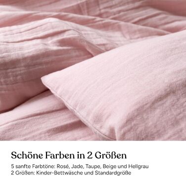Набір постільної білизни Ehrenkind® з мусліну | 100% органічна бавовна | Standard 100 by Oeko-TEX | 100x135cm + 40x60cm, джинсовий колір