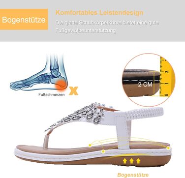 Босоніжки жіночі літні шльопанці Bohemian Strass, розмір 36-42 (40 EU), білі