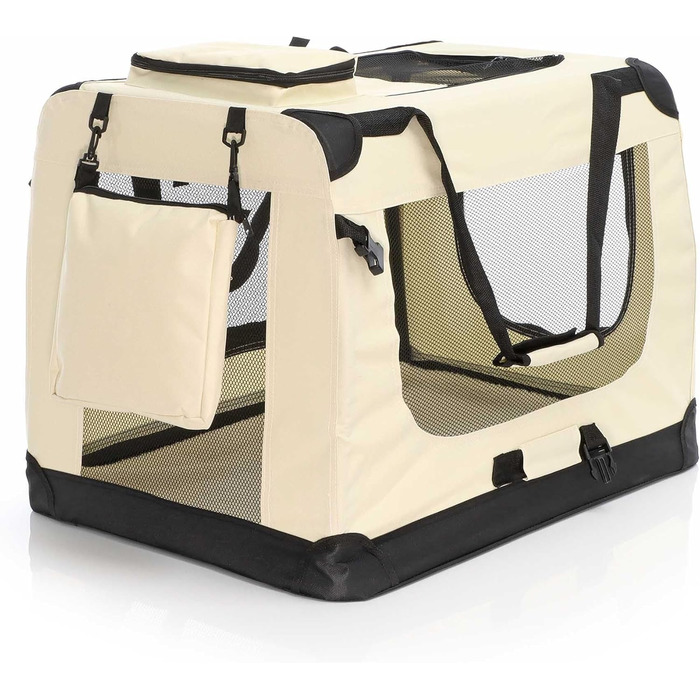 Транспортна переноска для собак та котів Fudajo, 50x35x35 см, міцна, легка, з ручкою та ковдрою