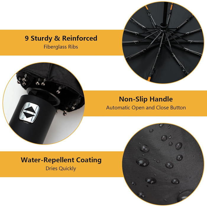 Автоматичний парасолька Romon, стійкий до вітру, компактний, захист від UV, ідеальний для подорожей, високоякісний, з кнопковим відкриванням