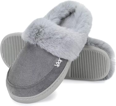 Тапочки зимові жіночі/чоловічі NineCiFun, теплі, з флісу, антиковзкі, для дому та вулиці, сірі, 40/41 EU