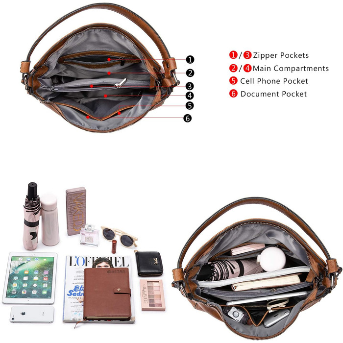 Жіноча сумка-шопер Reaer середнього розміру, чорно-пісочного кольору, зі шкіри PU, на плече та через плече, вінтажна сумка-хобо для роботи, офісу та покупок