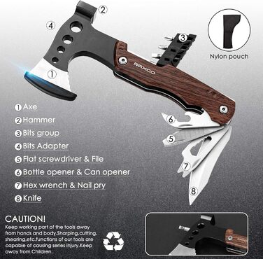 Мультитул RAXCO 8-в-1: пліер, інструмент для кемпінгу, подарунок для чоловіків, батька, друга