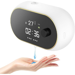 Automatic Soap Dispenser Wall Mount with Sensor - No Touch Soap Dispenser - Electric Plastic Soap Dispenser for Bathroom, Kitchen, Office - White