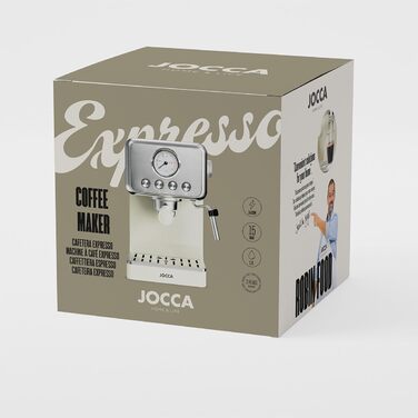 Еспресо-машина Jocca Retro - 15 bar, об'єм резервуару 1.7 л, білий колір