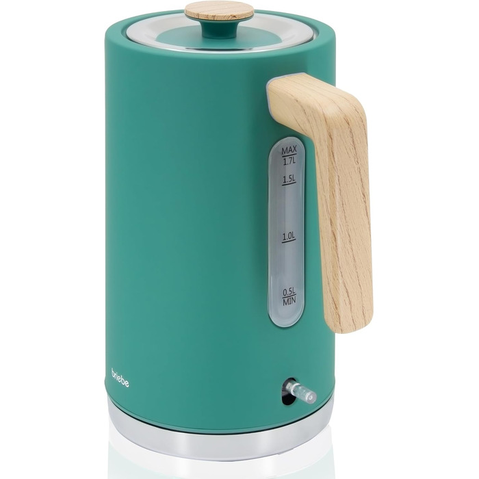 Набір для сніданку Briebe Nordic: тостер на 2 тости з підставою для бургерів та електрочайник 1.7л, 6 режимів підсмажування, зелений