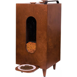 Автоматичний годівниця для котів та собак QLS, 20л, з мискою, 60 x 30 x 30 см, коричнева