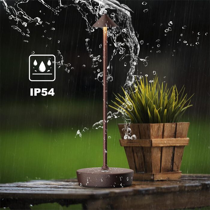 Бездротова LED-лампа для дому та вулиці IP54, 6000mAh, акумуляторна, для кемпінгу та офісу (іржава)