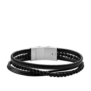 Годинник Fossil Vintage Casual чоловічий шкіряний або з нержавіючої сталі з карабінером, застібкою або розкладною застібкою (Графітовий Чорний)