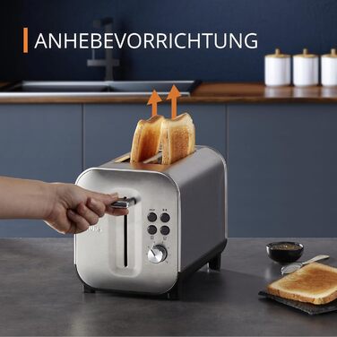 Krups KH682D Excellence Toaster | 8 Browning Levels | 4 Functions | 2-Slice Toaster | Lift Function | Removable Crumb Tray | 850 Watt | Brushed Stainless Steel