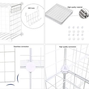 C&AHOME Wire Cube Storage, 6 - Metal Cube Organizer with C-Grids, Modular Shelving Units, Storage Shelf Racks, Closet Organizer, 93.5 in L x 31.8 in W x 93.5 in H, (12-Cube, White)