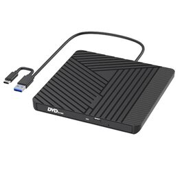 Зовнішній CD/DVD привід MOSWAG USB 3.0 та Type-C, оптичний багатофункціональний накопичувач +/-RW для PC, Mac, MacBook Pro, Linux, Win 11/10, чорний