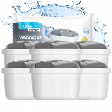 Смінні фільтрувальні картриджі Wessper AquaMax Protect, 6 шт., BPA Free, потрійна фільтрація