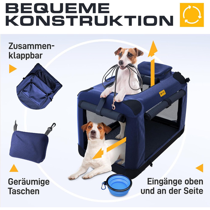 Транспортна переноска для собак та котів, складна, велика (L), 72 x 52 x 52 см