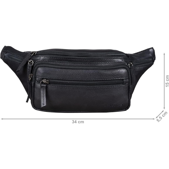 STILORD 'Zion' сумка на пояс з натуральної шкіри, через плече, на груди - чоловіча/жіноча, для фестивалів, чорна Obsidian, шкіряна