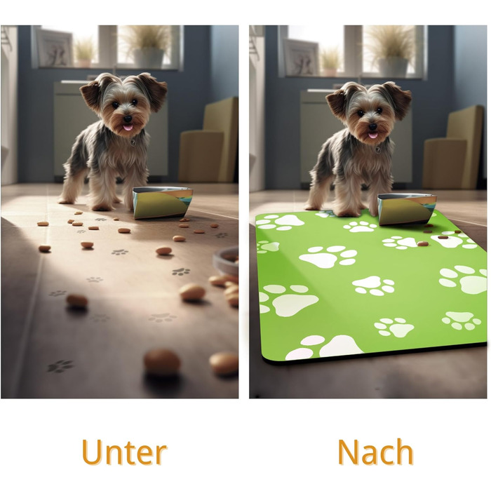 Підкладка під годівницю для котів JanYoo 50x35 см, водовідштовхувальна, антиковзаюча, сіра