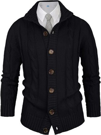 Чоловічий светр-кардиган NITAGUT: теплий, стильний, великі розміри (3XL), темно-синій та чорний кольори