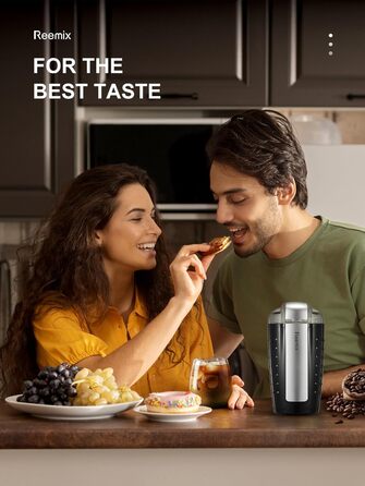 Електрична кавомолка Reemix, 100г, 2-в-1 (кава та спеції), з нержавіючої сталі, тиха, з щіткою та ложкою, чорна