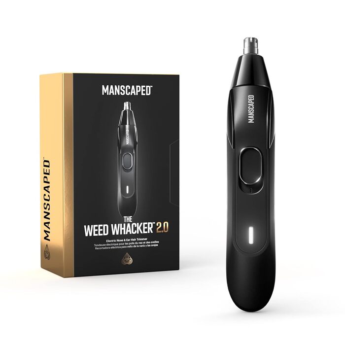 Електричний тример для вух і носа MANSCAPED Weed Whacker 2.0, 7000 об/хв, акумулятор 45 хв, для вологого та сухого гоління, змінні леза з нержавіючої сталі
