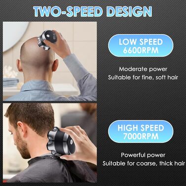 Електрична бритва Glatzen для чоловіків з плаваючою головкою, LED-дисплеєм, 2 режимами, Type-C зарядкою, водонепроникна, чорна