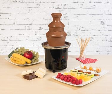 Шоколадний фонтан Rosenstein & Söhne з 2 рівнями, 275 Вт – Фонтан для шоколаду, Фондю, Кімнатний фонтан