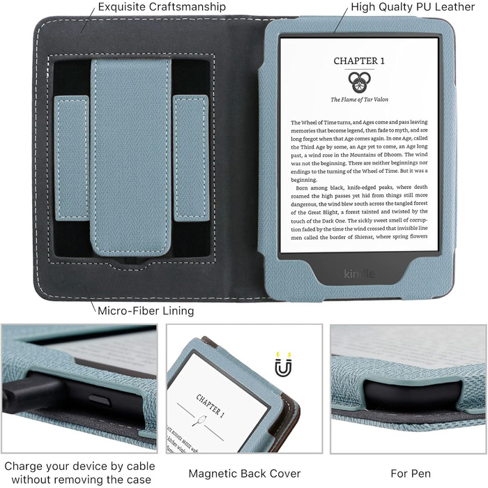 Чохол для Kindle 11 (2024/2022) WALNEW: Kickstand, авто-сон/пробудження, синій